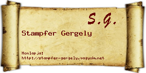 Stampfer Gergely névjegykártya